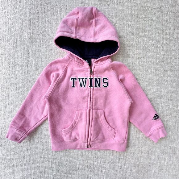 Adidas Pink Minnesota Twins Zippered Hoodie Sweatshirt VGUC 2T - Picture 1 of 3